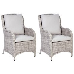 Beliani - CASCAIS - Tuinstoel set van 2 - Beige - PE rotan