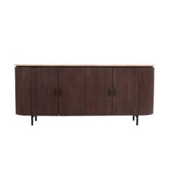 Giga Meubel - Dressoir Bruin Travertin Mangohout - 200x40x85cm - Amber