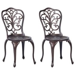 Beliani - TRIORA - Tuinstoel set van 2 - Bruin - Aluminium