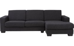 Goossens Hoekbank N-joy Divana Met Chaise Longue grijs, stof, 2,5-zits, stijlvol landelijk met chaise longue rechts