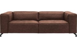 Goossens Bank Calvin bruin, micro leer, 3,5-zits, modern design