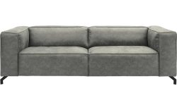Goossens Bank Calvin grijs, micro leer, 3,5-zits, modern design