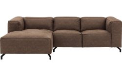 Goossens Bank Calvin bruin, micro leer, 2-zits, modern design