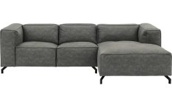 Goossens Bank Calvin grijs, micro leer, 2-zits, modern design