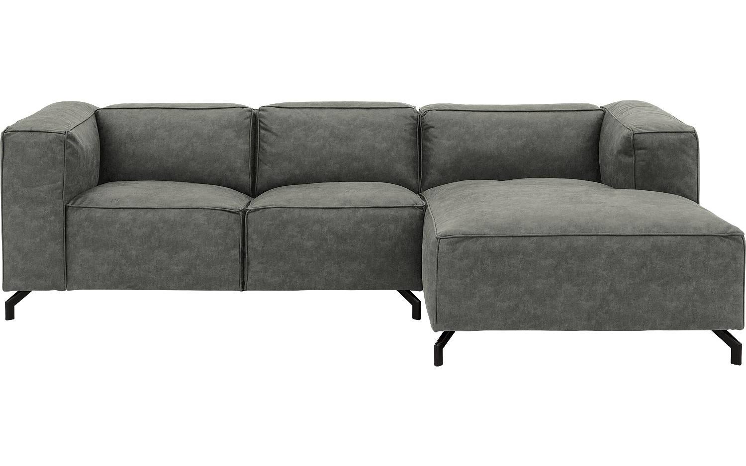 Goossens Bank Calvin grijs, micro leer, 2-zits, modern design