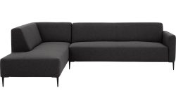 Goossens Bank Key West grijs, stof, 3-zits, modern design met ligelement links