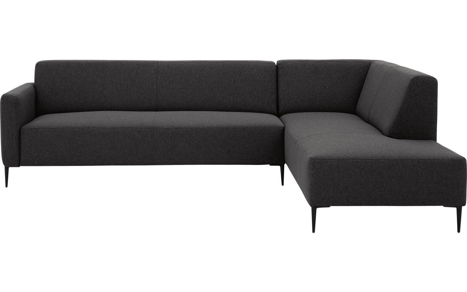 Goossens Bank Key West grijs, stof, 3-zits, modern design met ligelement rechts