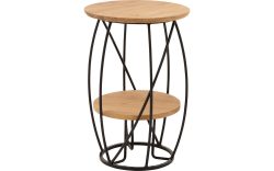 Goossens Salontafel Bellis rond, hout eiken blank, stijlvol landelijk, 39 x 60 x 39 cm