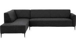 Goossens Bank Key West antraciet, micro leer, 3-zits, modern design met ligelement links