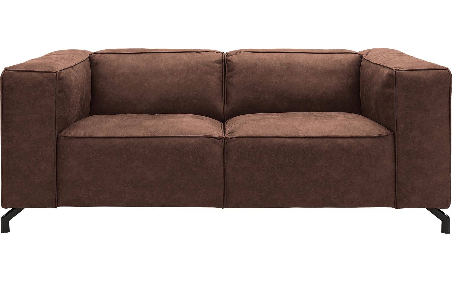 Goossens Bank Calvin bruin, micro leer, 2-zits, modern design