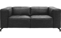 Goossens Bank Calvin antraciet, micro leer, 2-zits, modern design