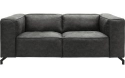 Goossens Bank Calvin grijs, micro leer, 2-zits, modern design