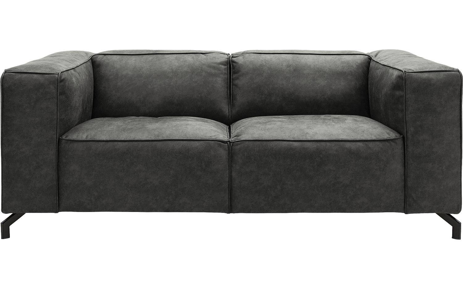 Goossens Bank Calvin grijs, micro leer, 2-zits, modern design