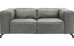 Goossens Bank Calvin grijs, micro leer, 2-zits, modern design
