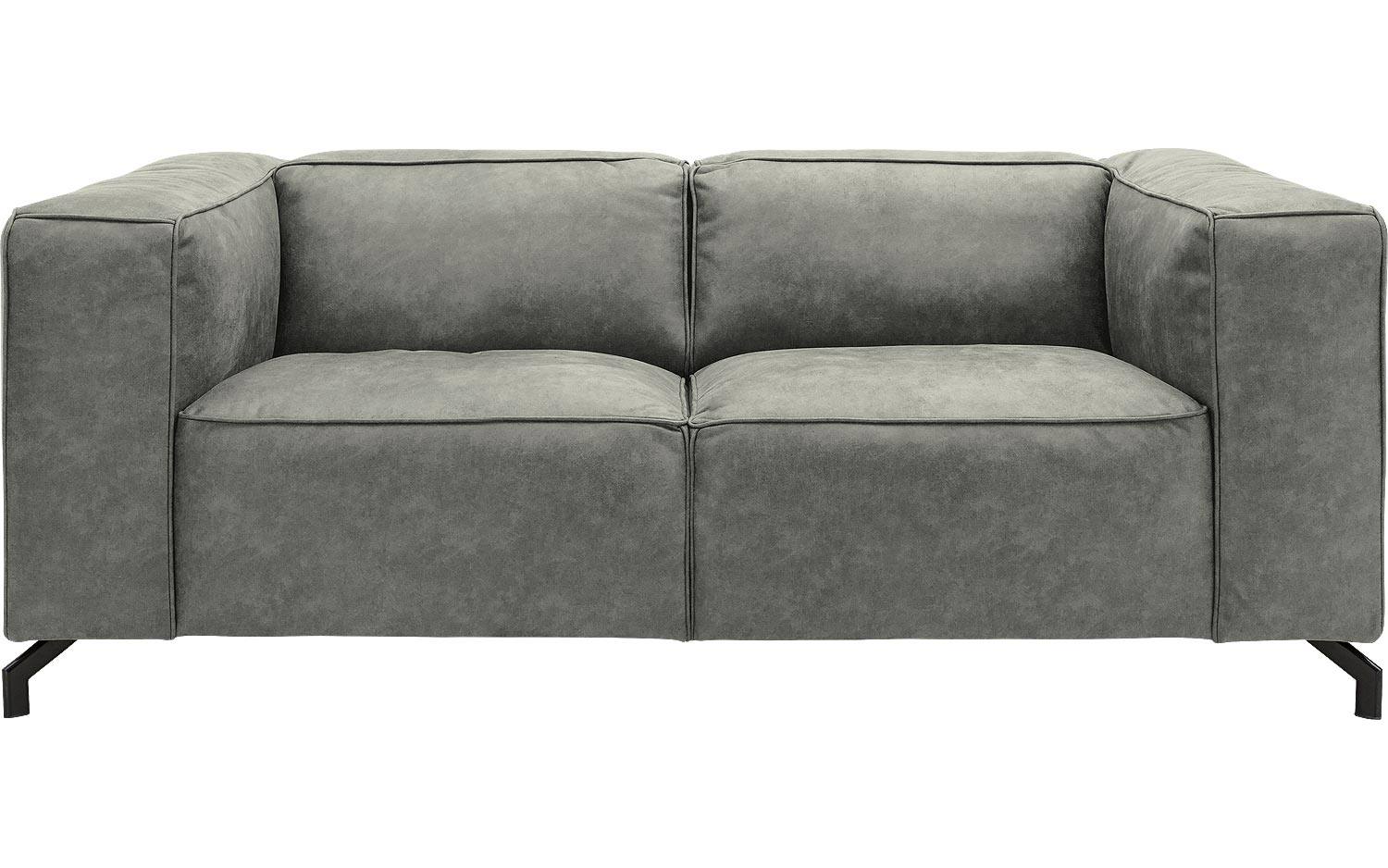 Goossens Bank Calvin grijs, micro leer, 2-zits, modern design
