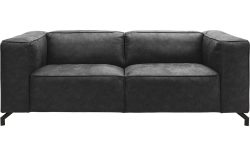 Goossens Bank Calvin antraciet, micro leer, 2,5-zits, modern design