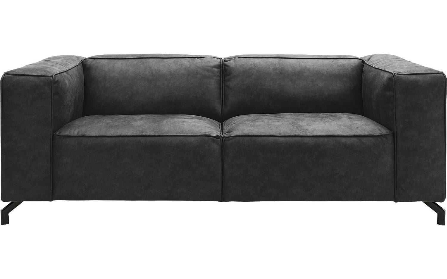 Goossens Bank Calvin antraciet, micro leer, 2,5-zits, modern design