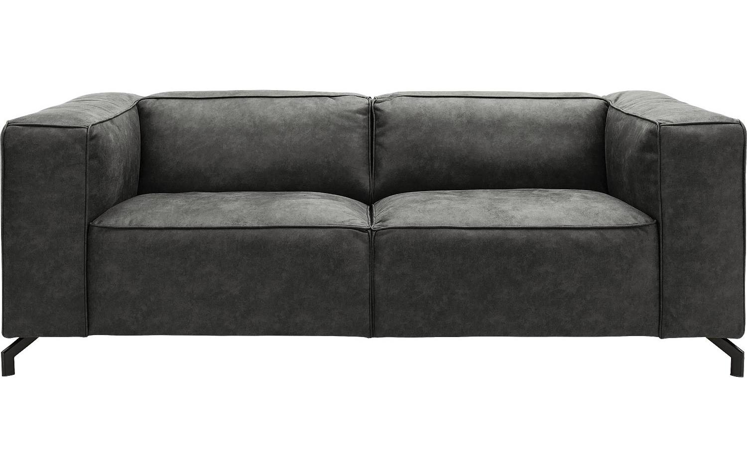 Goossens Bank Calvin grijs, micro leer, 2,5-zits, modern design
