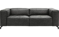 Goossens Bank Calvin grijs, micro leer, 3-zits, modern design