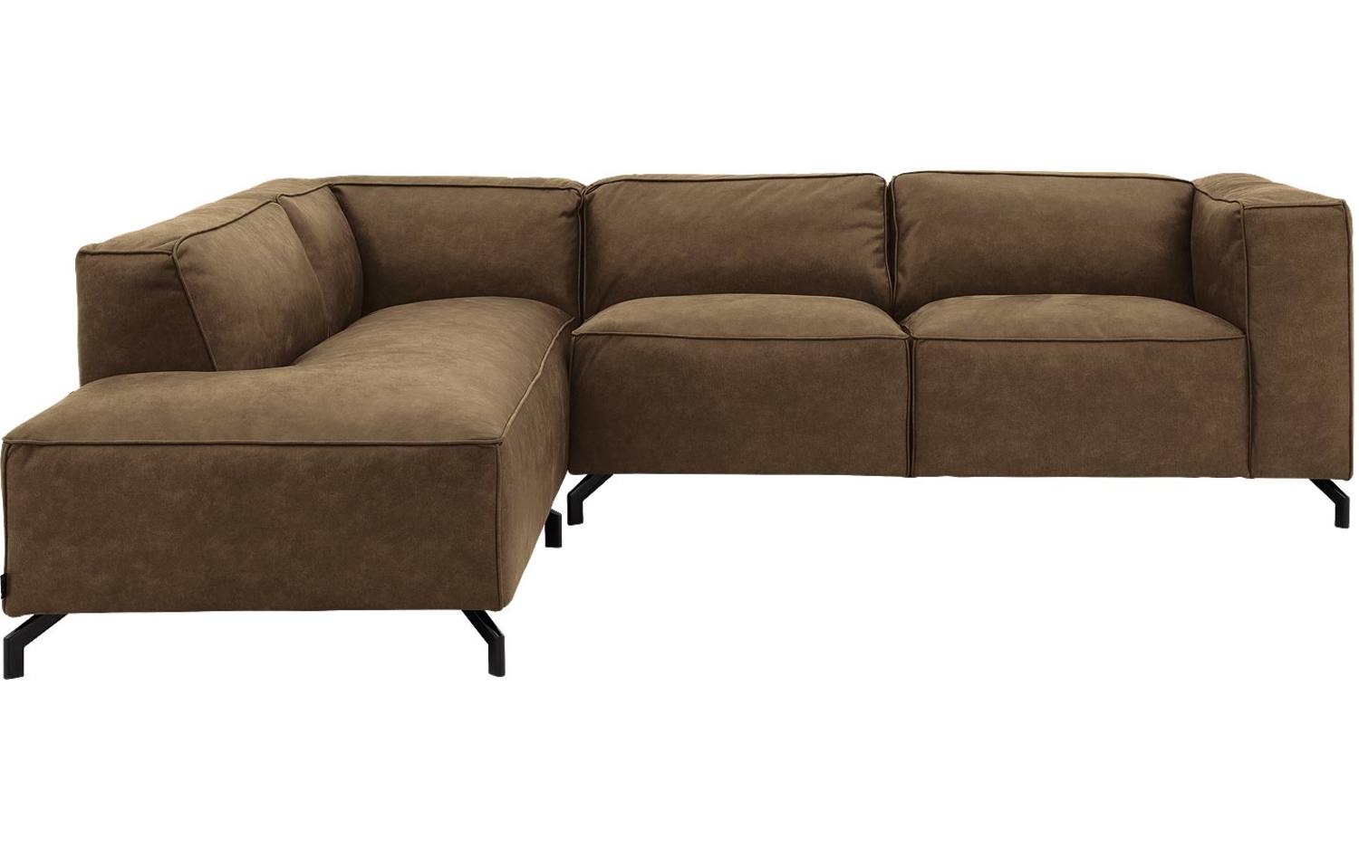 Goossens Bank Calvin groen, micro leer, 2,5-zits, modern design met ligelement links