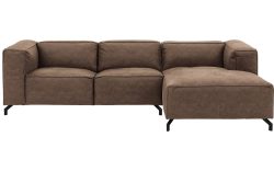 Goossens Bank Calvin bruin, micro leer, 2,5-zits, modern design