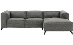 Goossens Bank Calvin grijs, micro leer, 2,5-zits, modern design