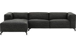 Goossens Bank Calvin grijs, micro leer, 3,5-zits, modern design