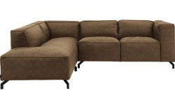 Goossens Bank Calvin groen, micro leer, 2-zits, modern design met ligelement links