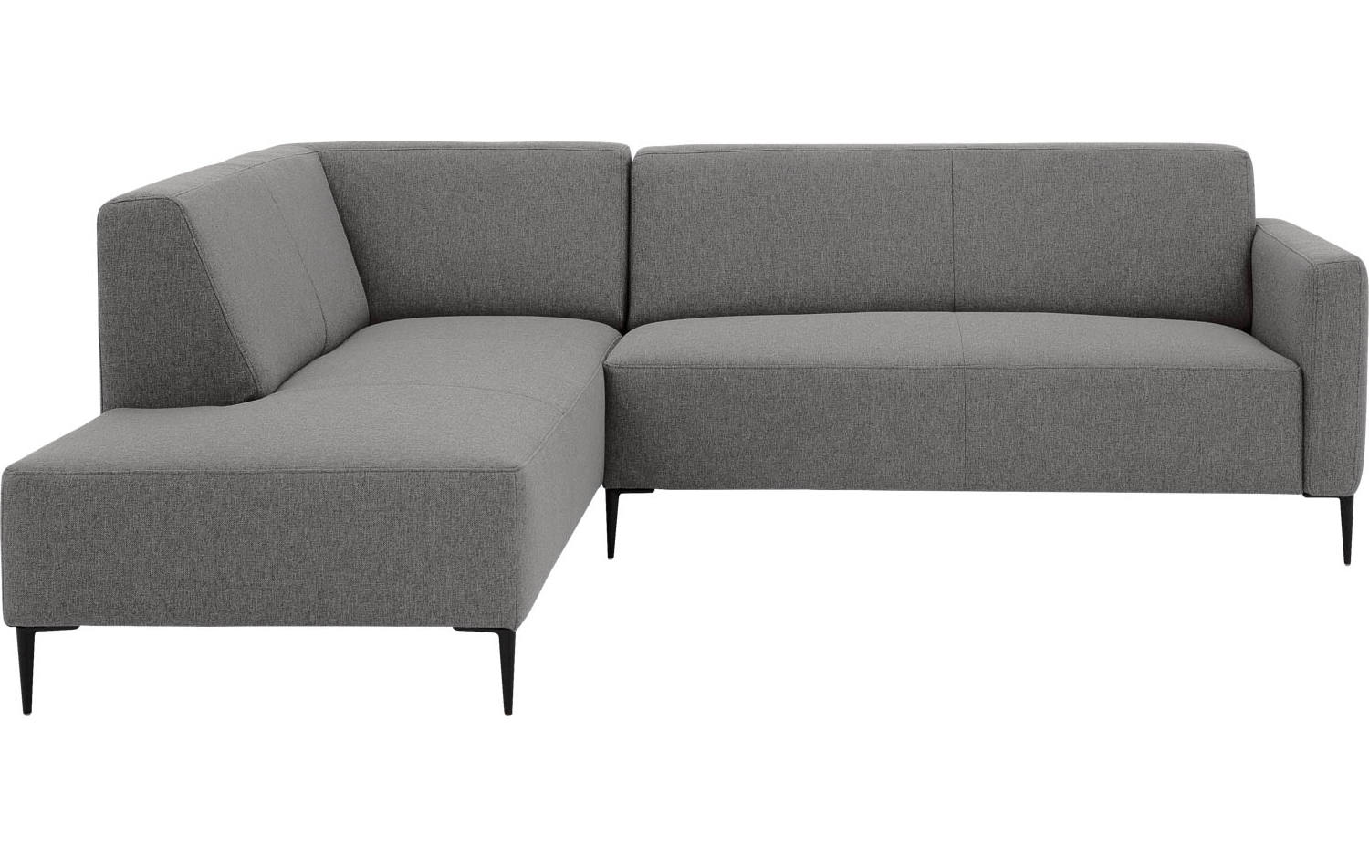 Goossens Bank Key West grijs, stof, 2,5-zits, modern design met ligelement links