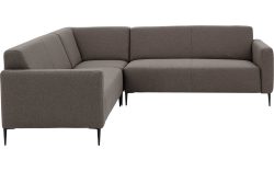 Goossens Bank Key West bruin, stof, 2,5-zits, modern design
