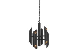 Goossens Excellent Hanglamp Liando, Hanglamp rond met 12 lichtpunten + led onderspot