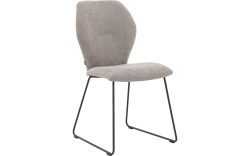 Goossens Eetkamerstoel Hera lichtgrijs stof leuning, modern design