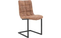 Goossens Eetkamerstoel Steven cognac microvezel leuning, urban industrieel