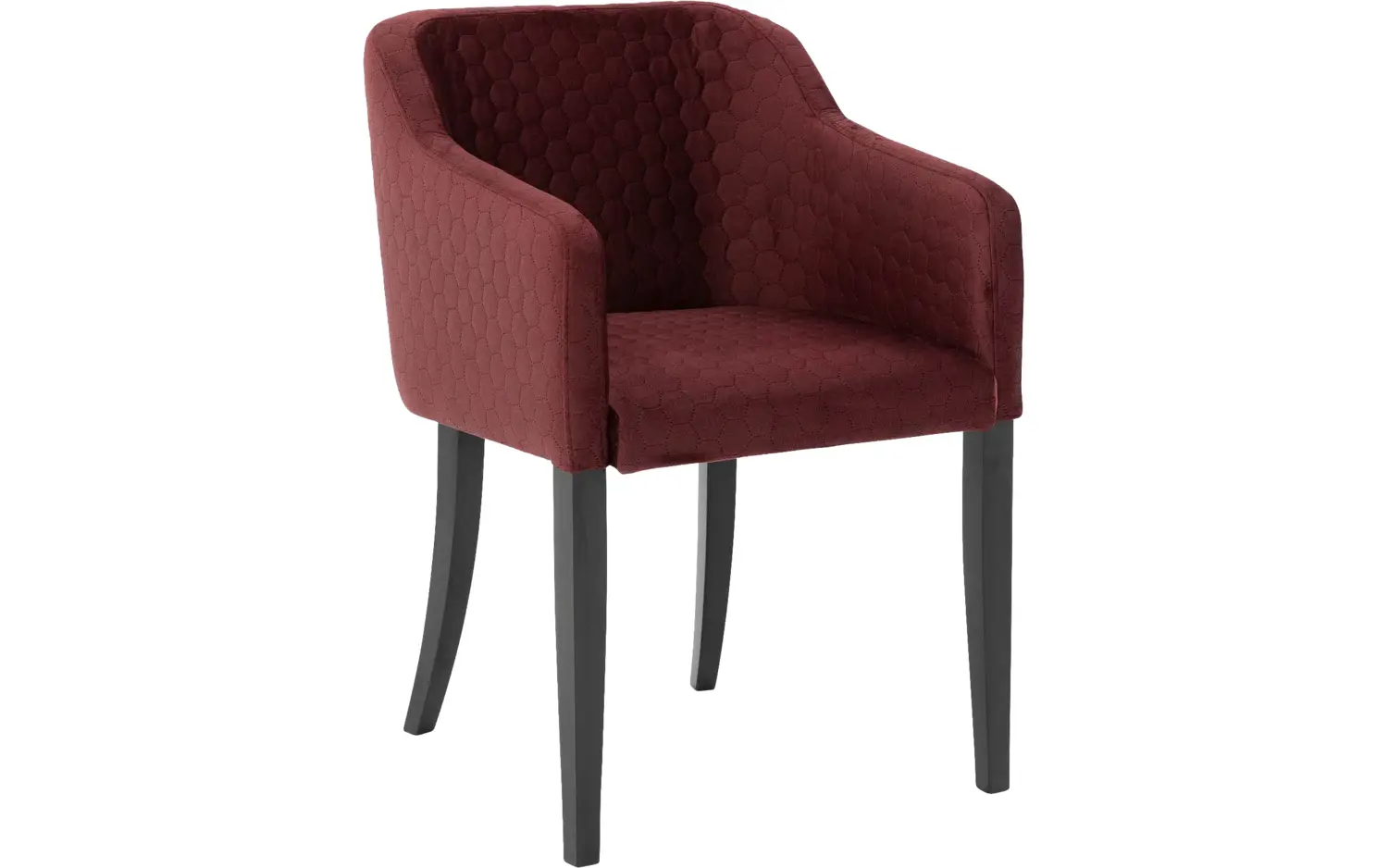 Goossens Eetkamerstoel Peda rood stof met armleuning, elegant chic
