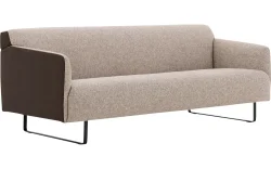 Goossens Excellent Bank Montreal bruin, leer, 3-zits, modern design