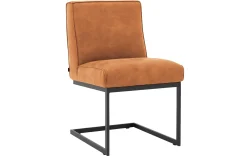 Goossens Excellent Eetkamerstoel Tom cognac leer leuning, urban industrieel