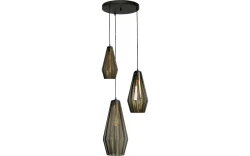 Goossens Excellent Hanglamp Klasse, Hanglamp met 3 lichtpunten rond