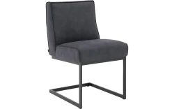 Goossens Excellent Eetkamerstoel Tom blauw micro leer leuning, urban industrieel