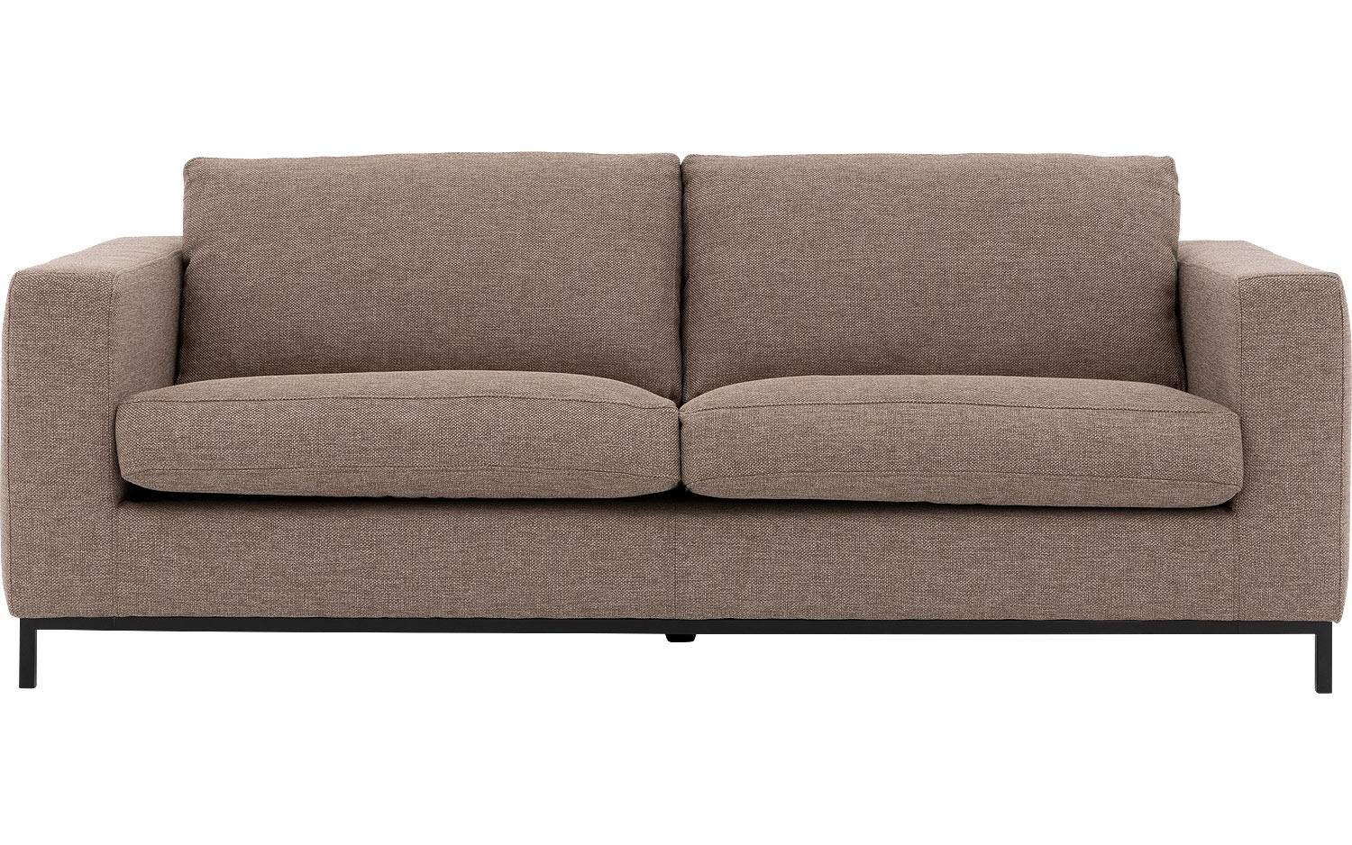 Goossens Bank Maxima bruin, stof, 3,5-zits, elegant chic