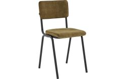 Goossens Eetkamerstoel Chaplin groen velvet stof leuning, urban industrieel