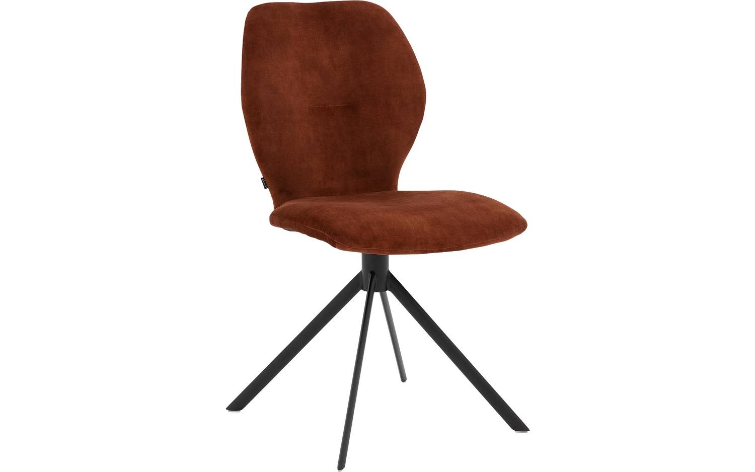 Goossens Eetkamerstoel Hera koper velvet stof leuning, modern design