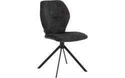 Goossens Eetkamerstoel Hera antraciet velvet stof leuning, modern design