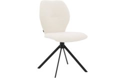 Goossens Eetkamerstoel Hera wit stof leuning, modern design