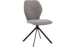 Goossens Eetkamerstoel Hera grijs stof leuning, modern design