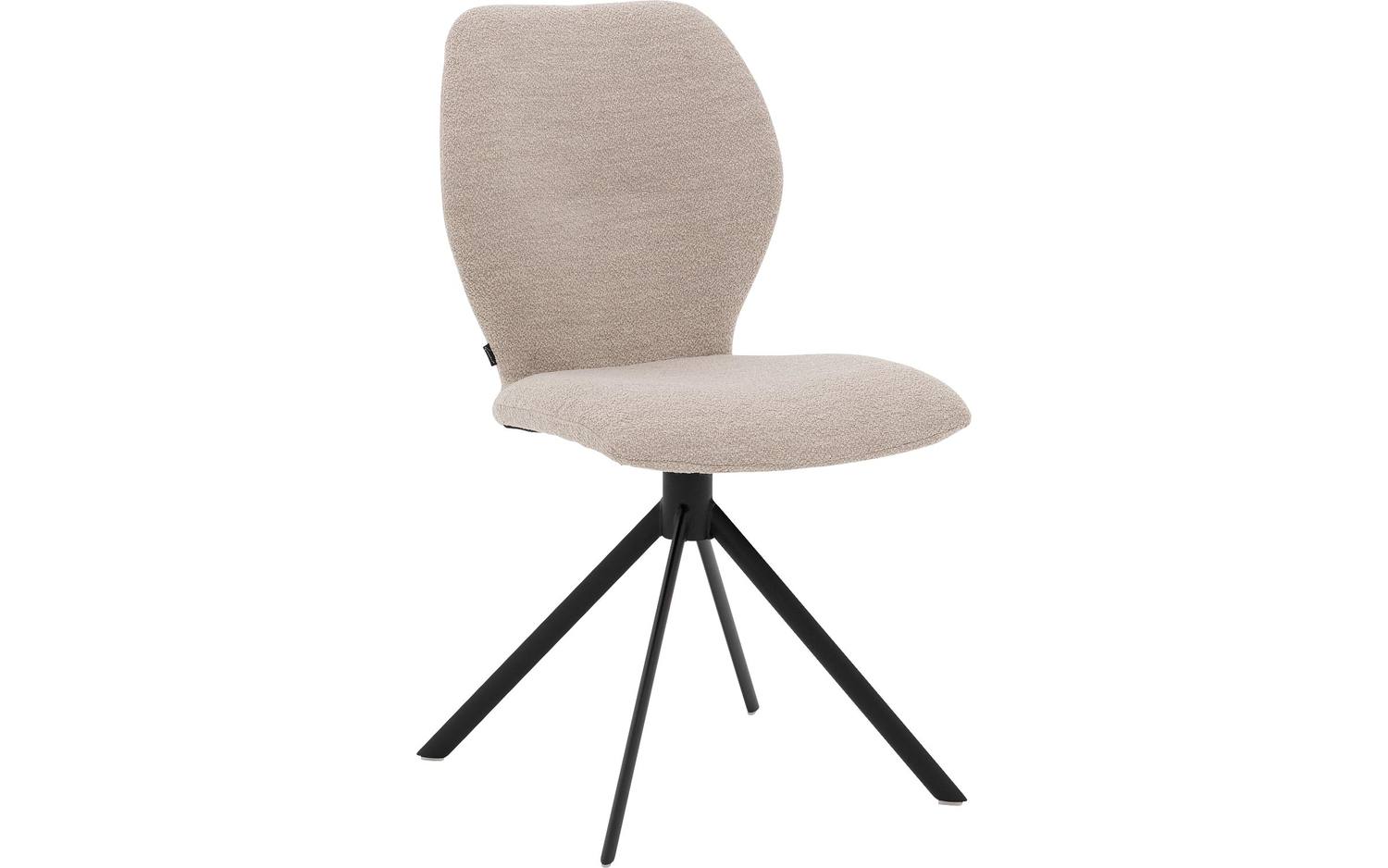 Goossens Eetkamerstoel Hera beige stof leuning, modern design
