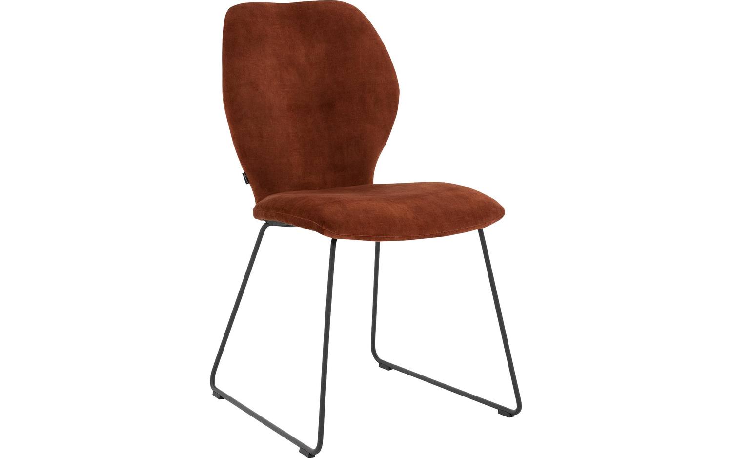 Goossens Eetkamerstoel Hera koper velvet stof leuning, modern design
