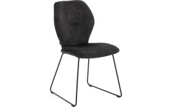 Goossens Eetkamerstoel Hera antraciet velvet stof leuning, modern design