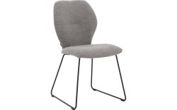 Goossens Eetkamerstoel Hera grijs stof leuning, modern design