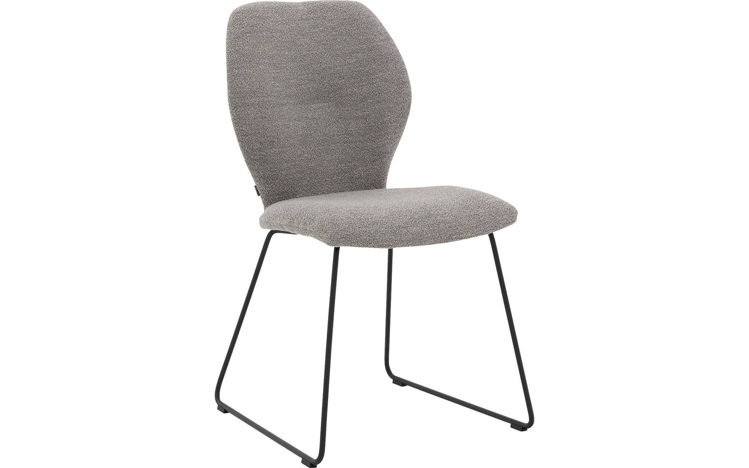 Goossens Eetkamerstoel Hera grijs stof leuning, modern design