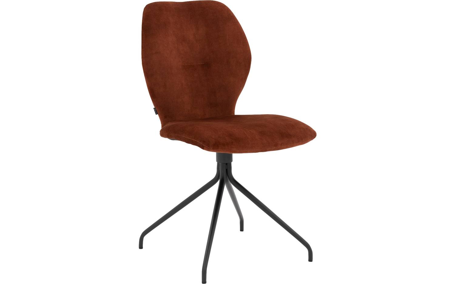 Goossens Eetkamerstoel Hera koper velvet stof leuning, modern design